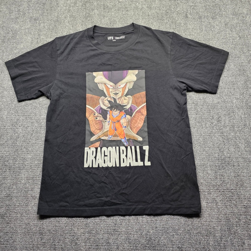 Uniqlo UT Dragon Ball Z Goku Frieza Graphic T-Shirt Black Mens Large 1969